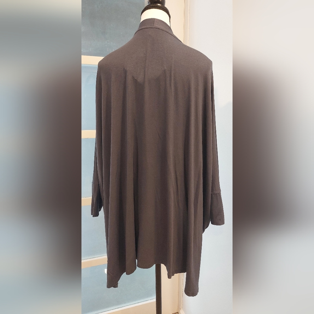 Gray Open Front Cardigan Sweater Lightweight - Picture 5 of 8